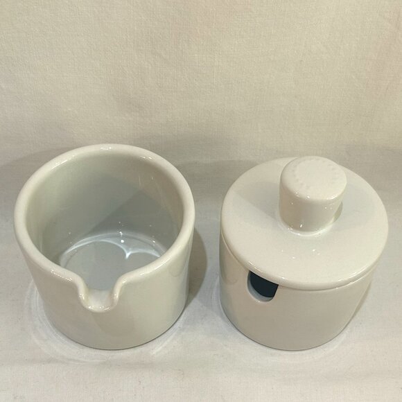 Curtis Stone Pottery Minimalist Lidded Sugar Bowl & Creamer Set Off-White - Picture 2 of 9